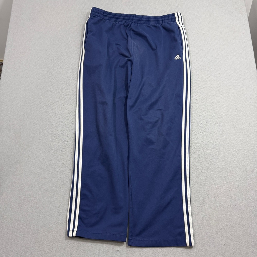 Vintage Adidas Track Pants XL Blue 3-Stripe Athletic Warm Up y2k Track 2000s